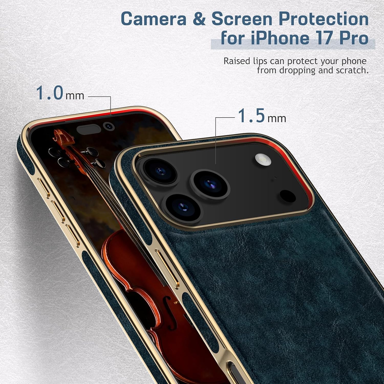 LOHASIC Magnetic for iPhone 17 Pro Case, Compatible with MagSafe, Modern Aesthetic Leather Design, Non-Slip Grip Protective Cover Phone Case for i Phone17 Pro 6.3" 2025 - Petrol Blue - Image 7