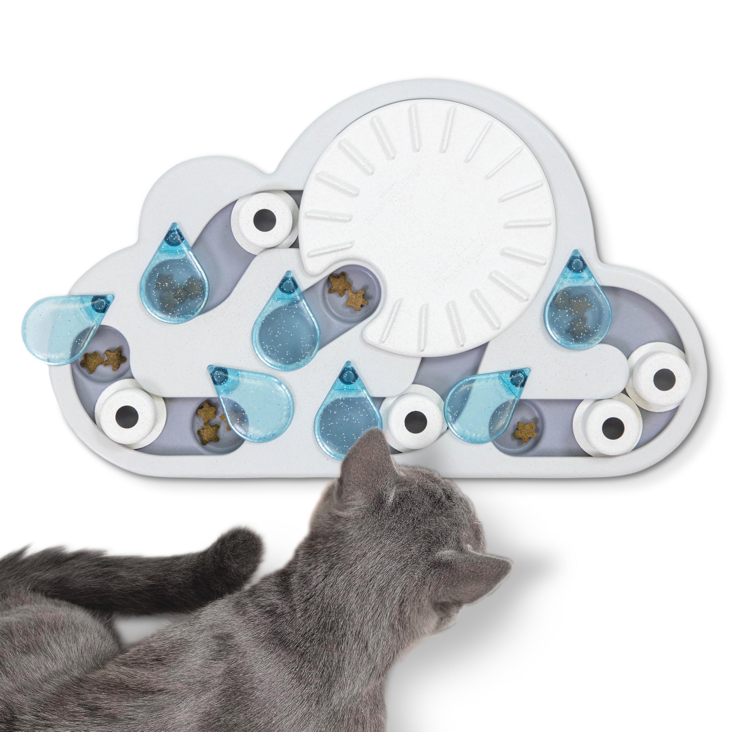 Catstages Nina Ottosson Interactive Cat Treat Puzzle and Feeder Toy - Treat Dispenser for Cats & Kittens - Encourages Mental Stimulation, Reduces Boredom, Supports Natural Foraging & Slower Eating