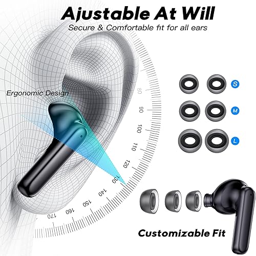 Miniatura 2 de kurdene TWS G01 Auriculares Bluetooth 5.3 LE Audio, micrófono integrado con graves profundos inmersivos y llamada clara, IPX5 impermeables para