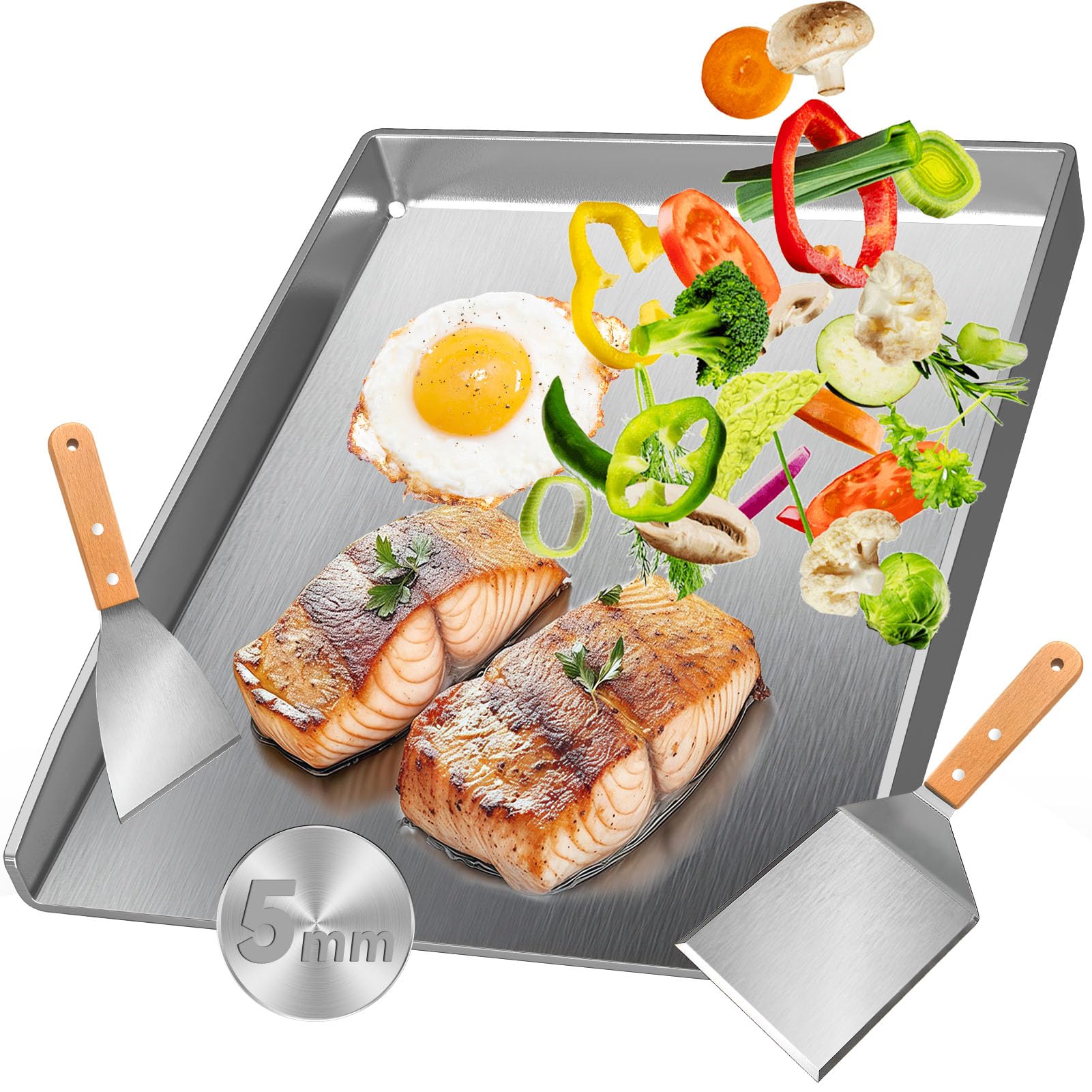 Camxon Universelle Edelstahl Plancha Grillplatte