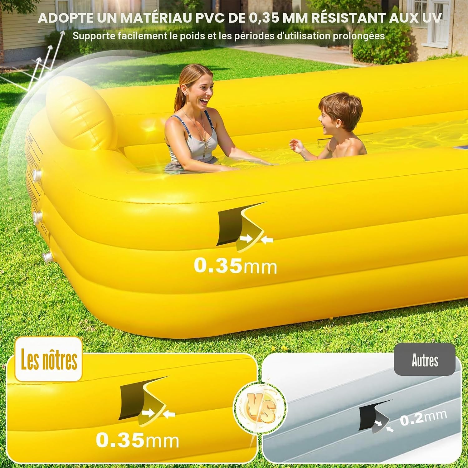 piscine gonflable lumières enfants – vue détaillée