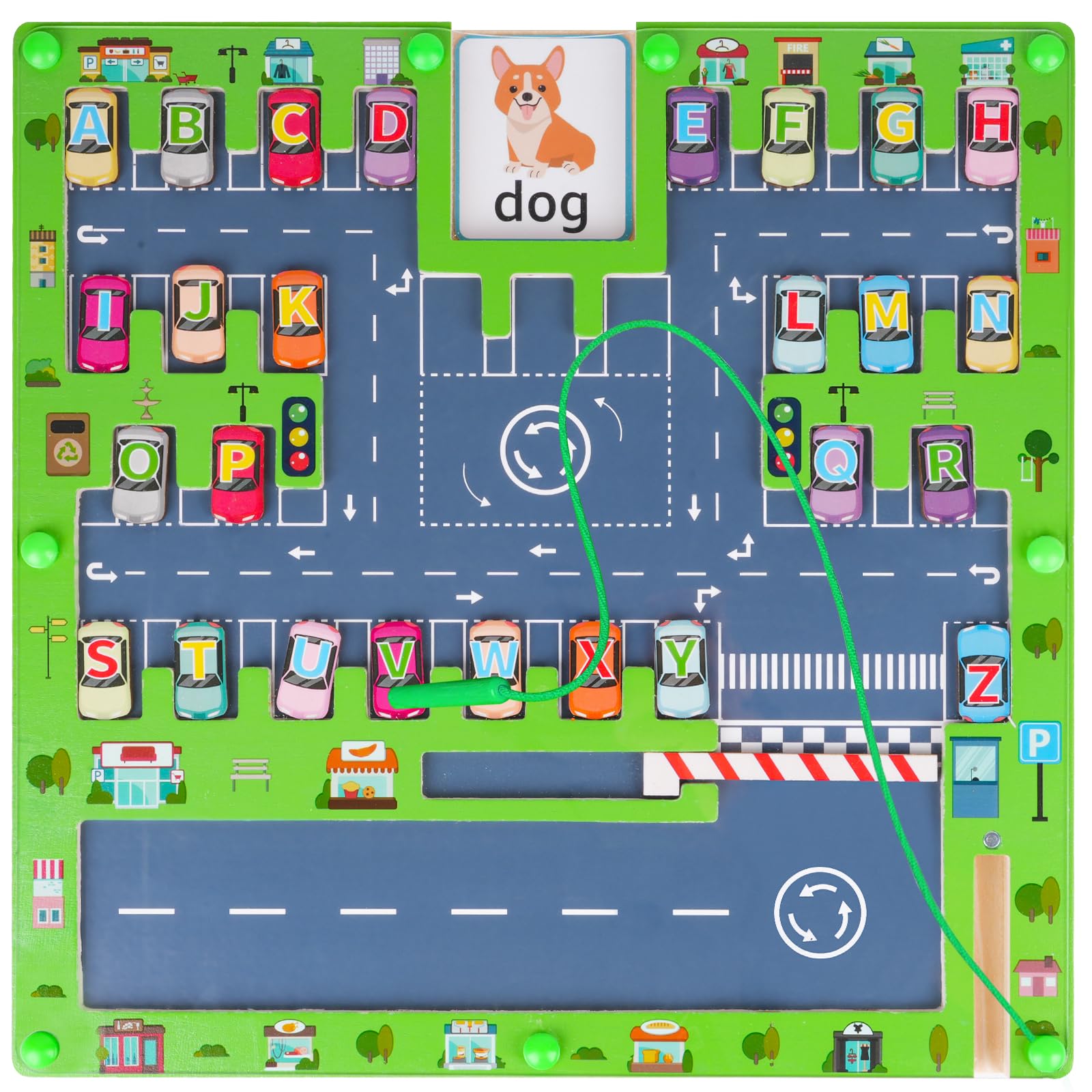 Puzzle Magnétique Alphabet Avec Labyrinthe Et Voiture - Jouet éducatif Sensoriel Pour Enfants Dès 3 Ans - Apprentissage Lettres Et Motricité Fine - 10