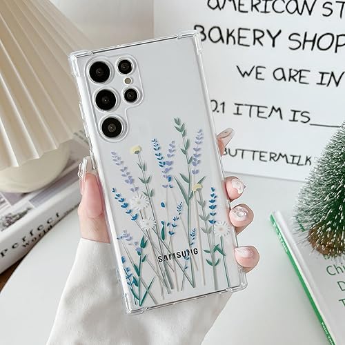 Miniatura 1 de ZTOFERA Funda transparente para Samsung Galaxy S22 Ultra con bonito patrón de flores para mujeres y niñas, funda protectora a prueba de golpes
