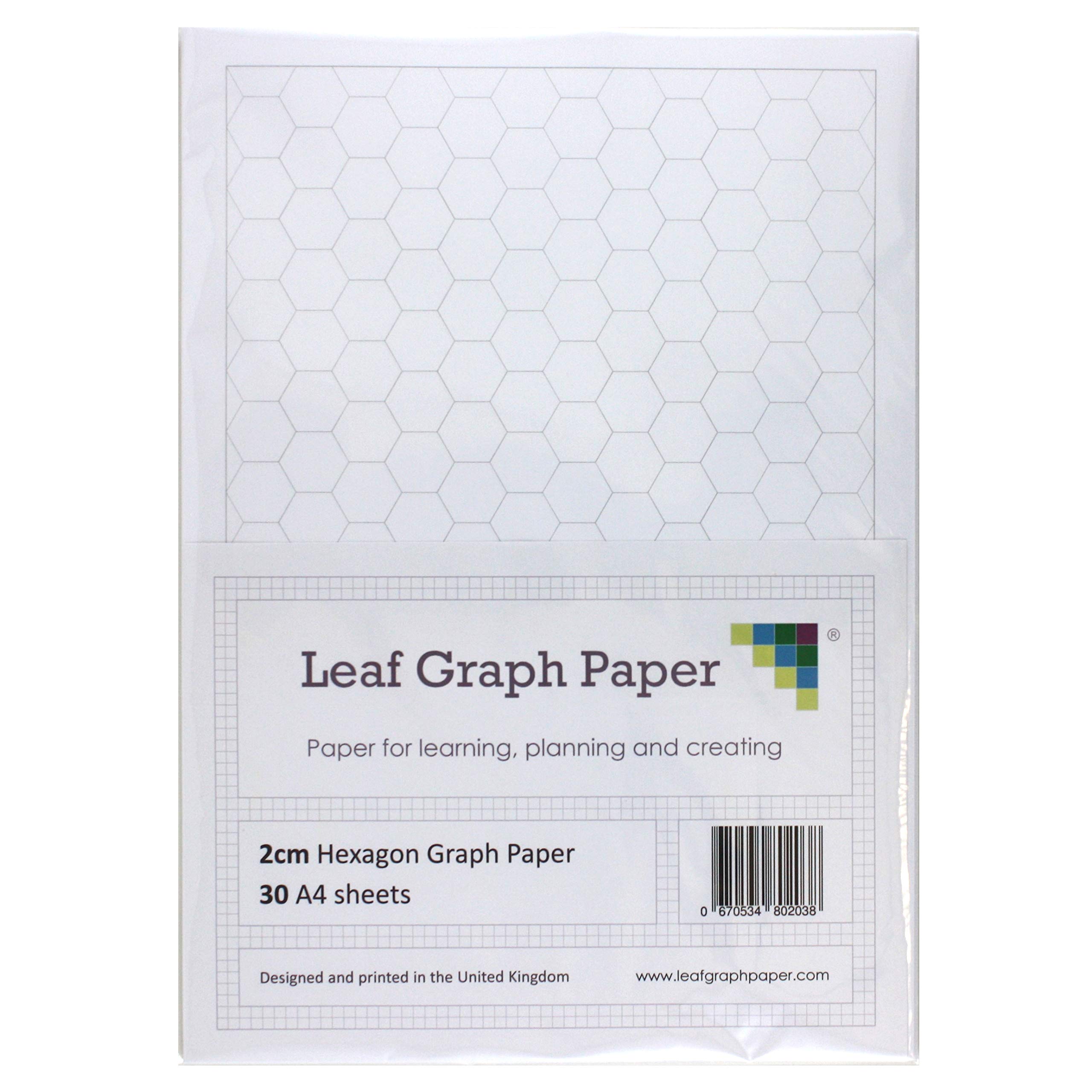 Lot de 30 feuilles papier graphique hexagonal A4 20 mm grille hexagonale chimie organique jeux