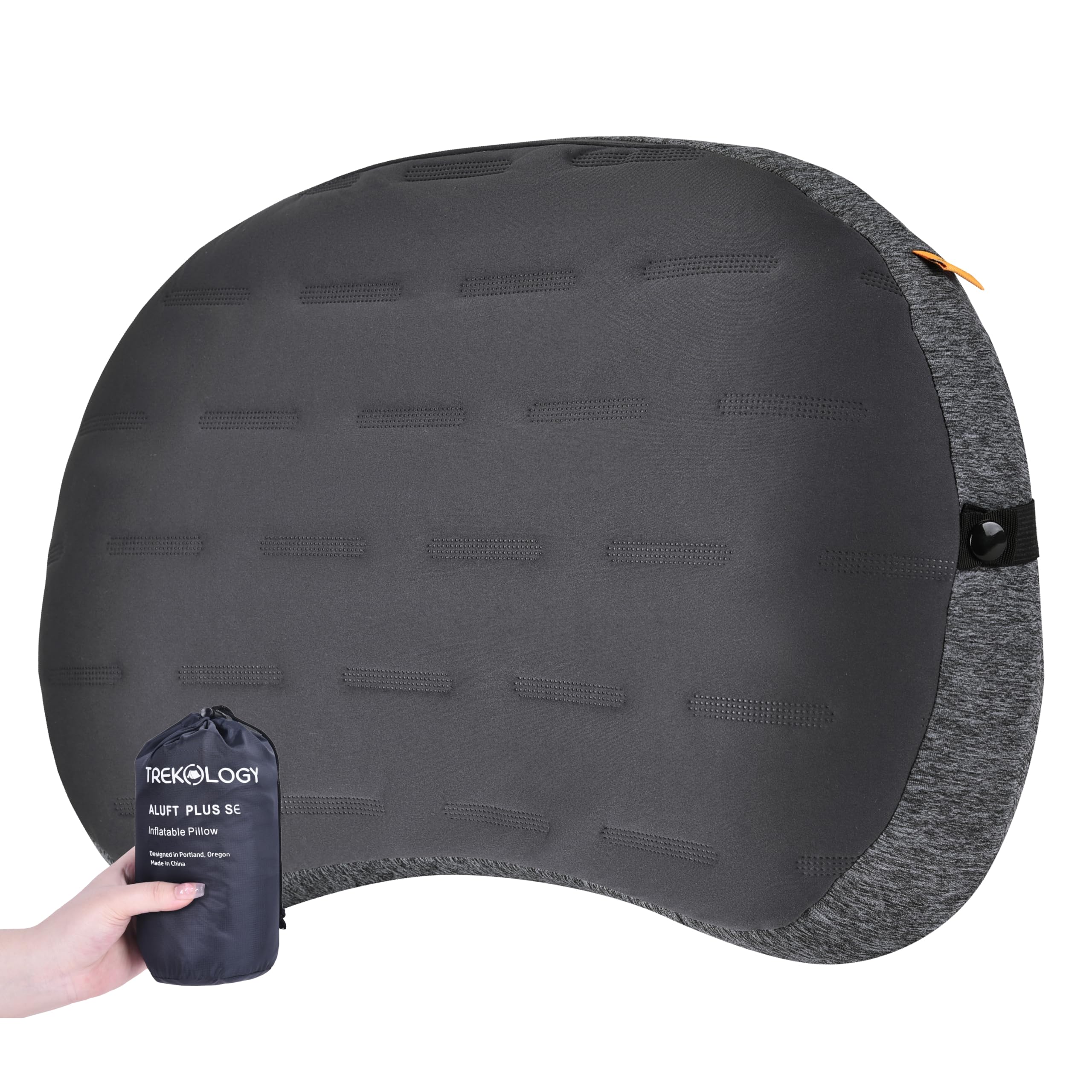 Trekology Grey Camping Pillow - Premium Inflatable Pillow For Camping, Beach, And Travel - Ultimate Comfort For Adults (Grey)