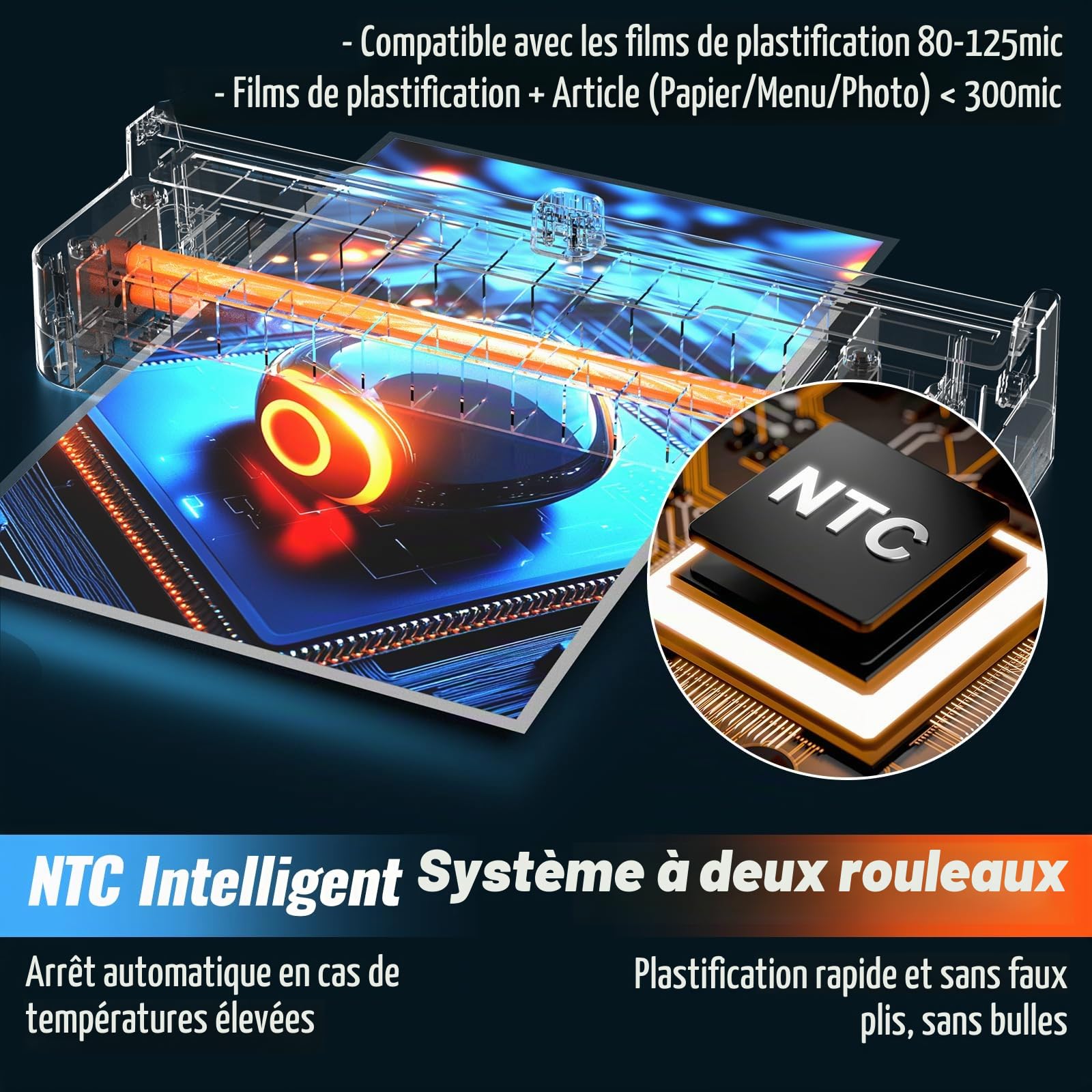 Plastifieuse A3 pour A3 A4 A5 A6 A7 avec 50 pochettes de plastification, plastifieuse à chaud et à froid avec coupe-papier, arrondisseur d'angle, plastifieuse pour la maison, l'école, le bureau