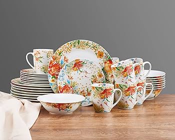Amazon.com | Fitz & Floyd Garden Delight 32 Piece Floral