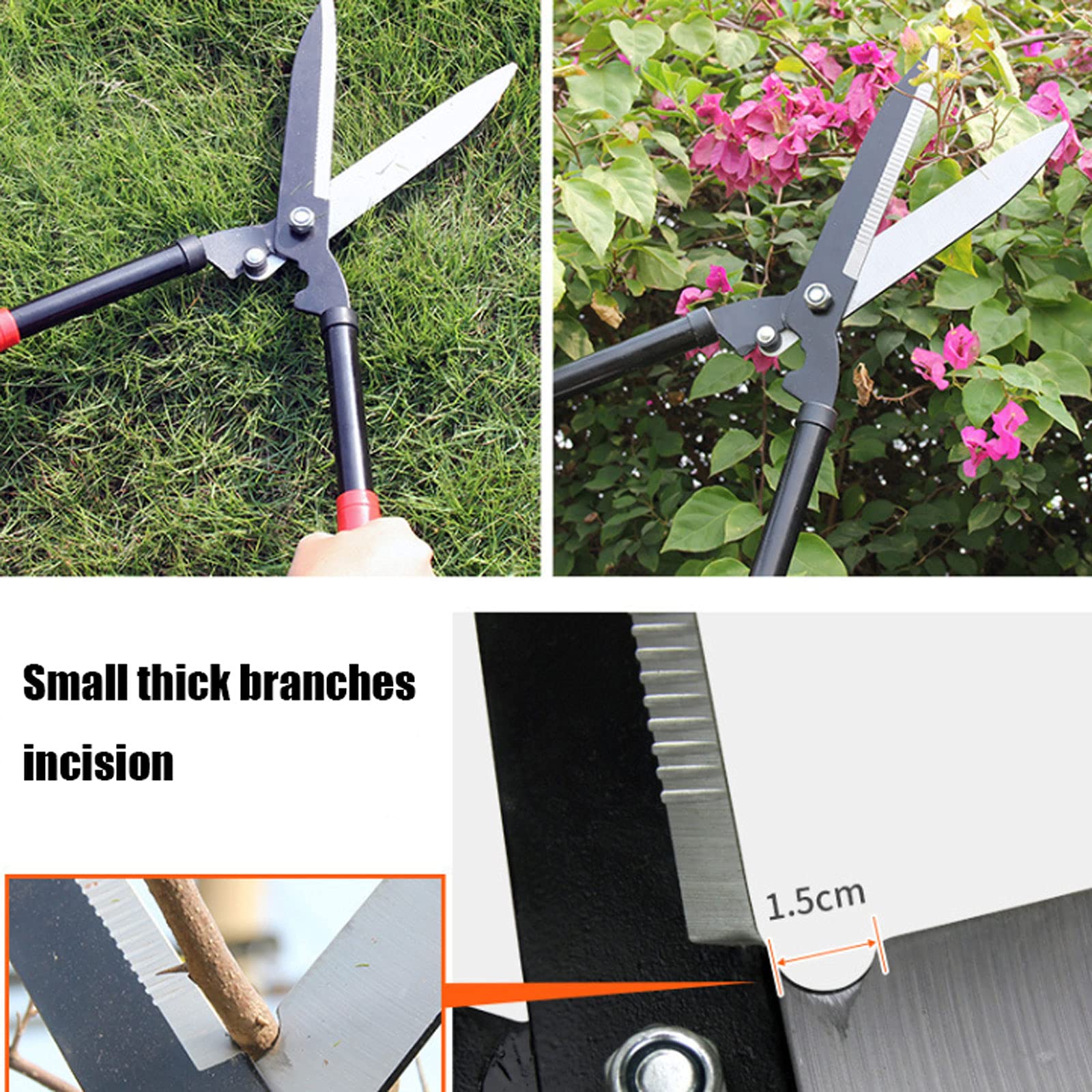Heckenschere Gartengeräte Garten, Klinge Starke Aluminiumgriffe Manuelle Heckenschere Zum Beschneiden Von Rabatten Formgehölze Buchsbaumgräser,