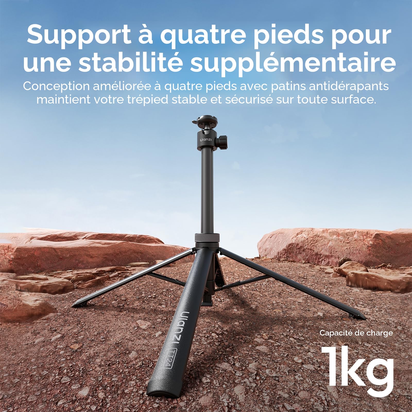 Ulanzi TT24 Trépied à Selfie, Perche à Selfie à dégagement Rapide pour DJI Pocket 3 4/Osmo Action 5/4, trépied pour caméra d'action GoPro/Insta360 X5/X4/X3/Ace Pro, Accessoires pour caméra d'action
