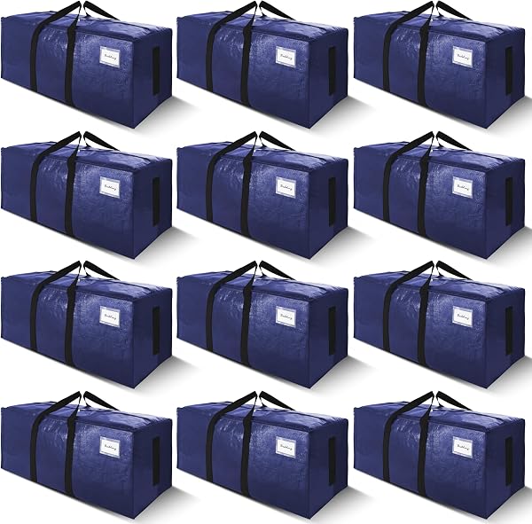 SWEET DOLPHIN 12 Pack 200LB Heavy-Duty Moving Bags with Wrap-Around Handles…