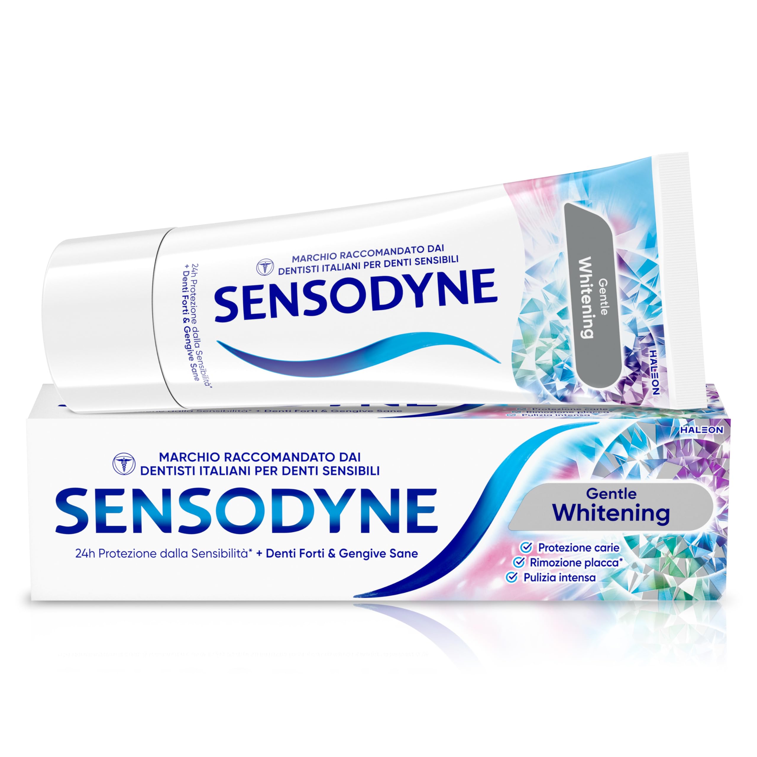 Sensodyne Gentle Whitening Dentifricio Per Denti Sensibili, Contribuisce A Denti Forti E Gengive Sane, Maxi formato 4x75 ml