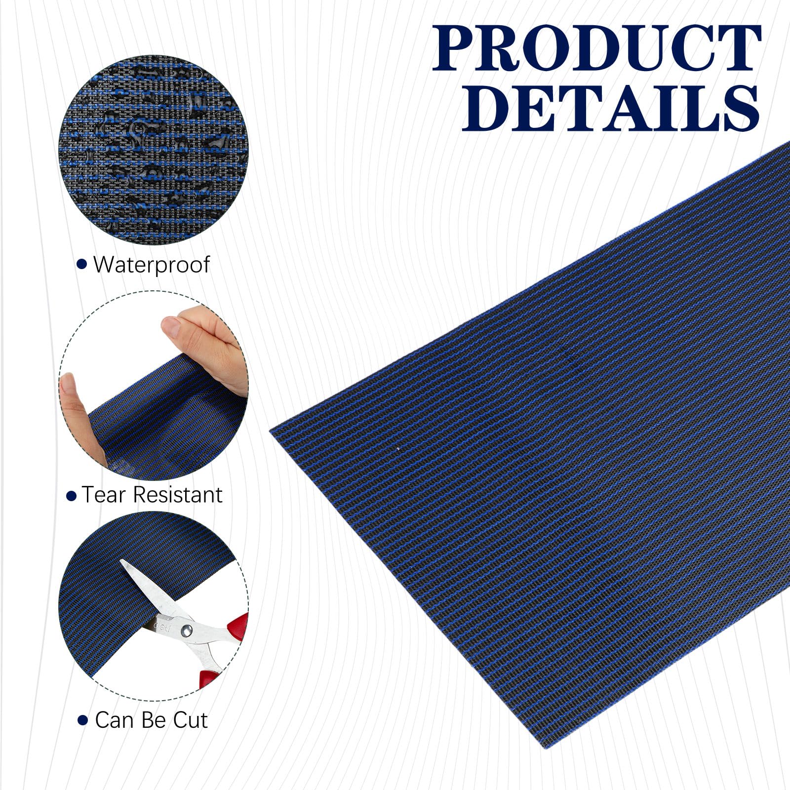 Pushglossy Kit de 2 rollos de parches de cubierta de seguridad para piscina, kit de reparación de parches de piscina de 39 x 8 pulgadas, parche de malla autoadhesiva para cubierta de piscina de