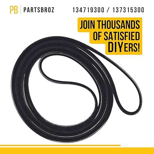 Miniatura 4 de 134719300 Correa de secadora compatible con Electrolux Frigidaire Part Drive Drum 137315300 AP4368788 PS2349294 Número de repuesto EFME617SIWO