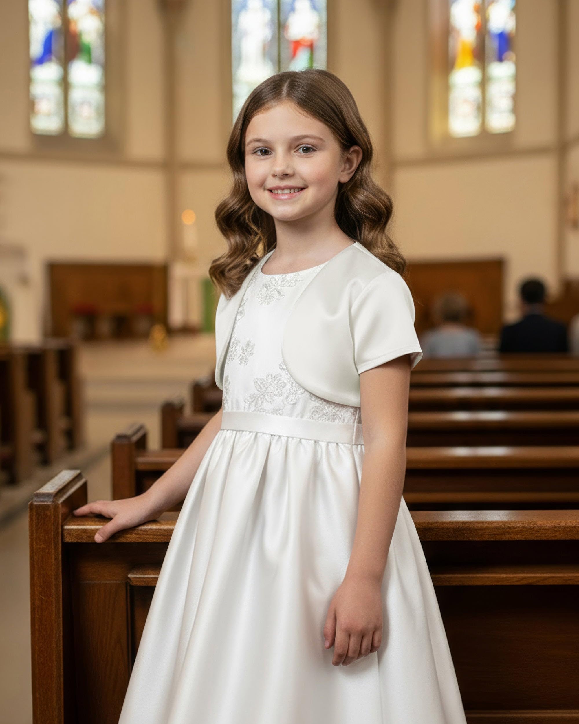 BlackButterfly Enfants Satin Manche Courte Boléro Filles