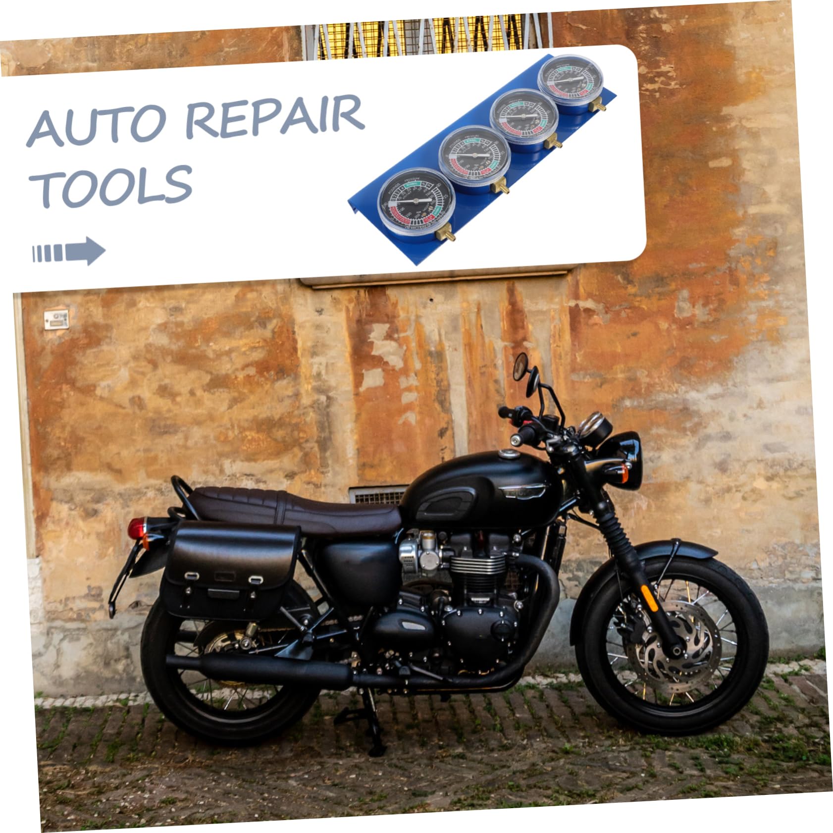 Ciieeo Manomètre à Vide 4 Cylindres Kit Complet Réglage Carburateurs Moto Outil Diagnostic Automobile Entretien