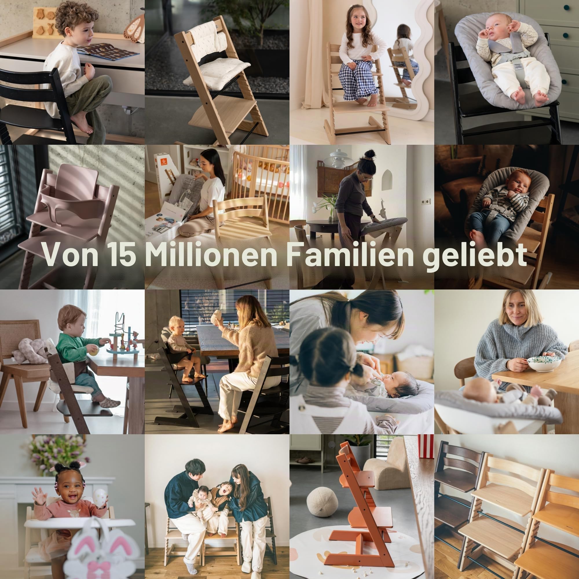 Stokke Tripp Trapp Hochstuhl (Vanilla White) mit Stokke Tray (Vanilla White) - ein verstellbares, ergonomisches und leicht zu reinigendes Babyset für Kinder im Alter von 6-36 Monaten
