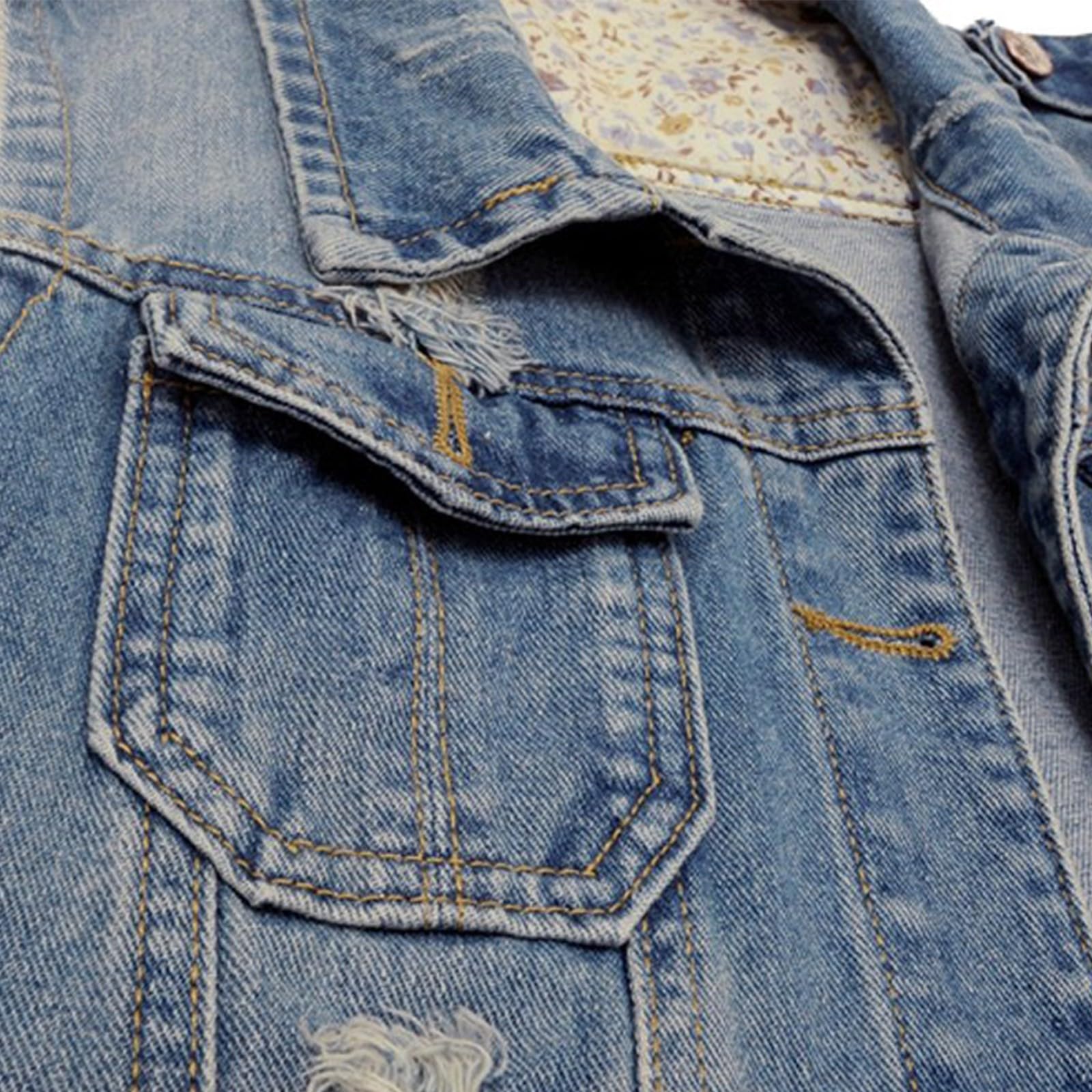 Damen Weste Summer Leicht Damen Jeansweste Aus Denim Klassisch Für Junioren Zum Zuknöpfen Kurz Im Look Ärmellos Mantel Gefüttert Herren