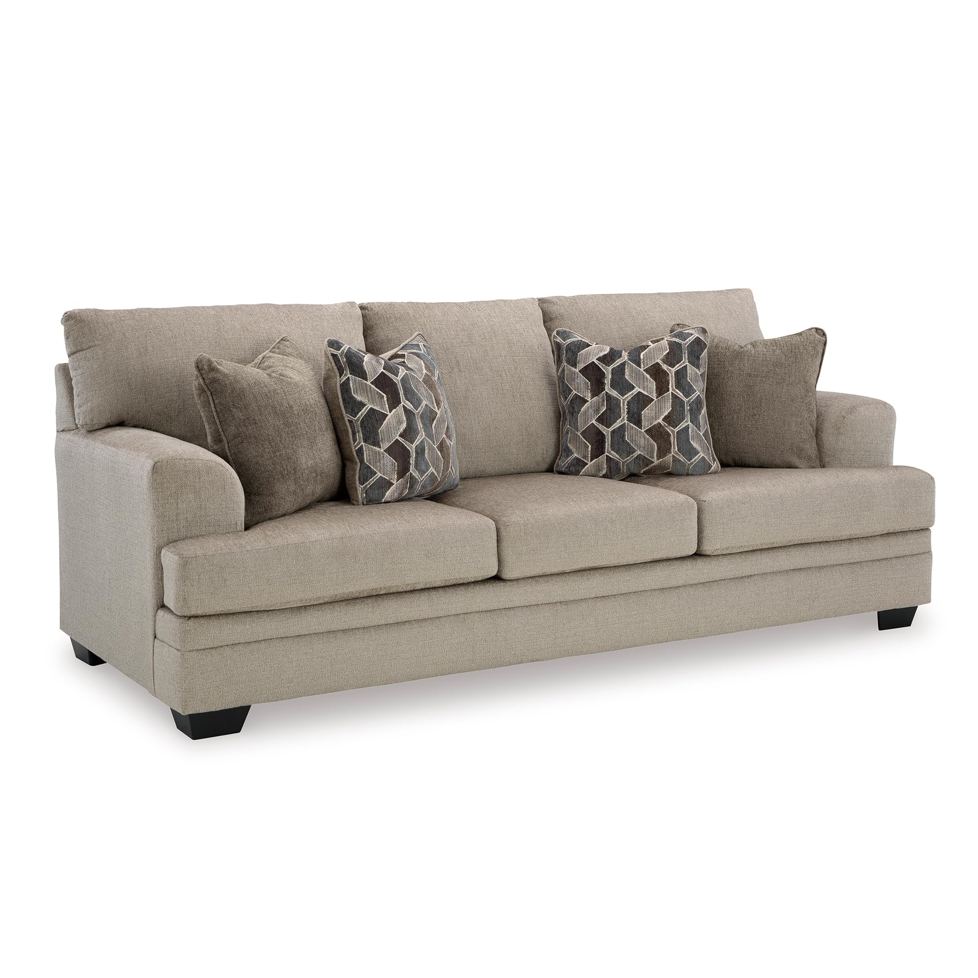 Signature Design by Ashley Stonemeade Casual Sofa with 4 Toss Pillows, Light Brown