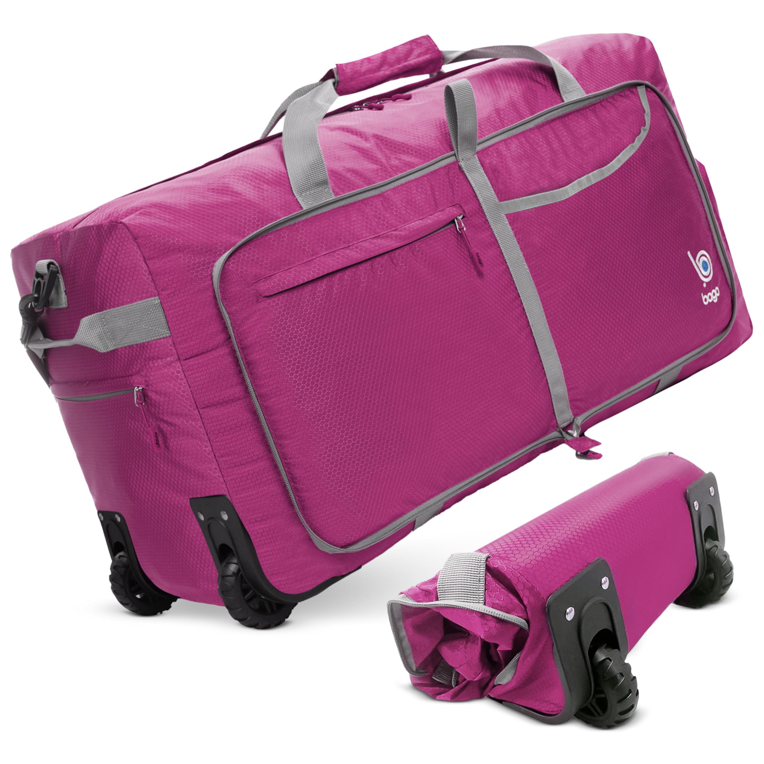 Bago Rolling Duffle Bag with Wheels - 30" 100L Foldable Weekender Bag, Waterproof Travel Duffel Bag, Heavy Duty lightWeight Duffle Bag for Traveling