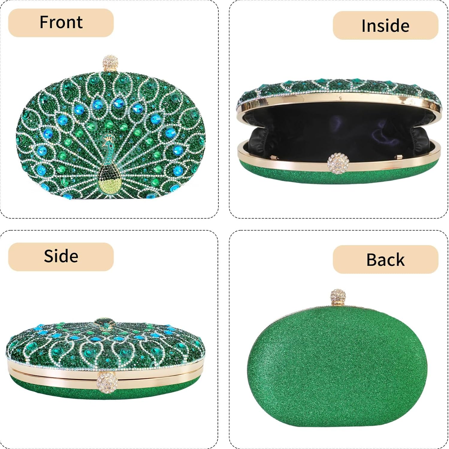 Rhinestone Evening Clutch Purses for Women Evening Clutch bag Crossbody & Shoulder Bag For Wedding Night out Party - Image 6