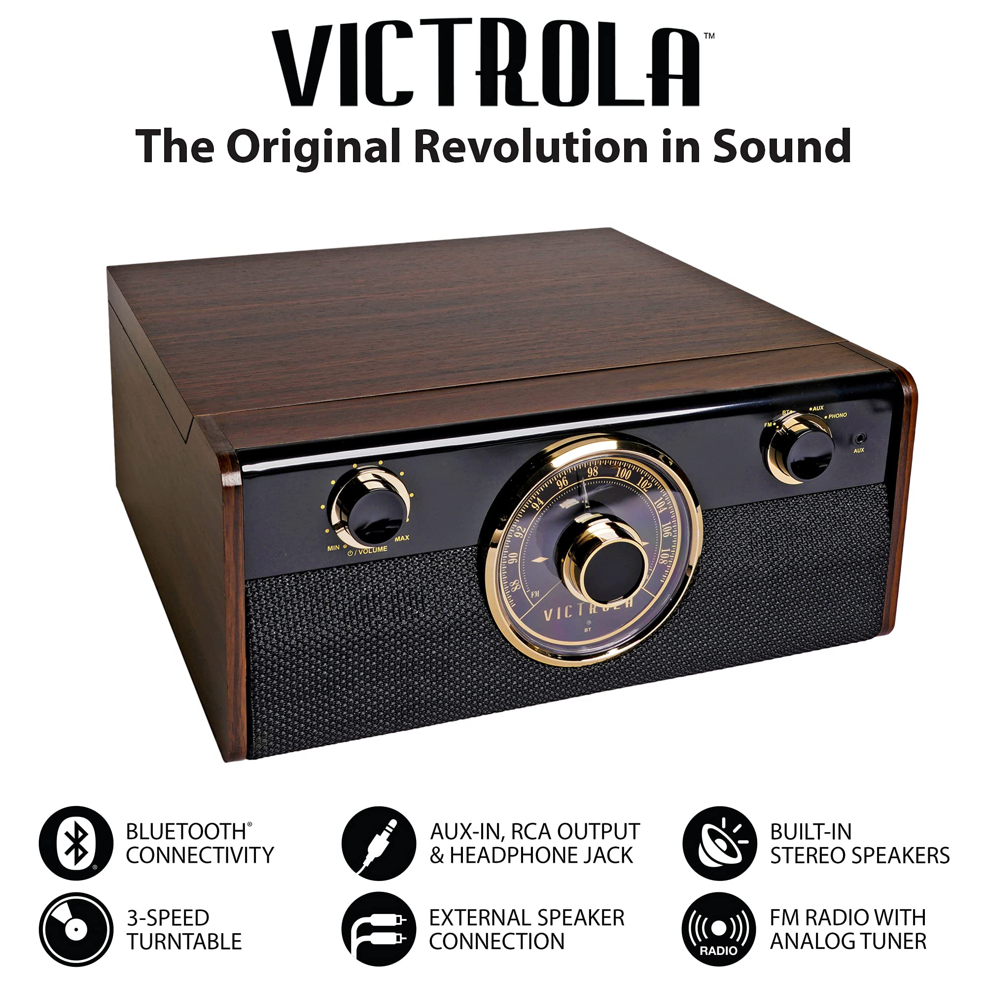Buy Victrola Wood Metropolitan Mid Century Modern Bluetooth Record