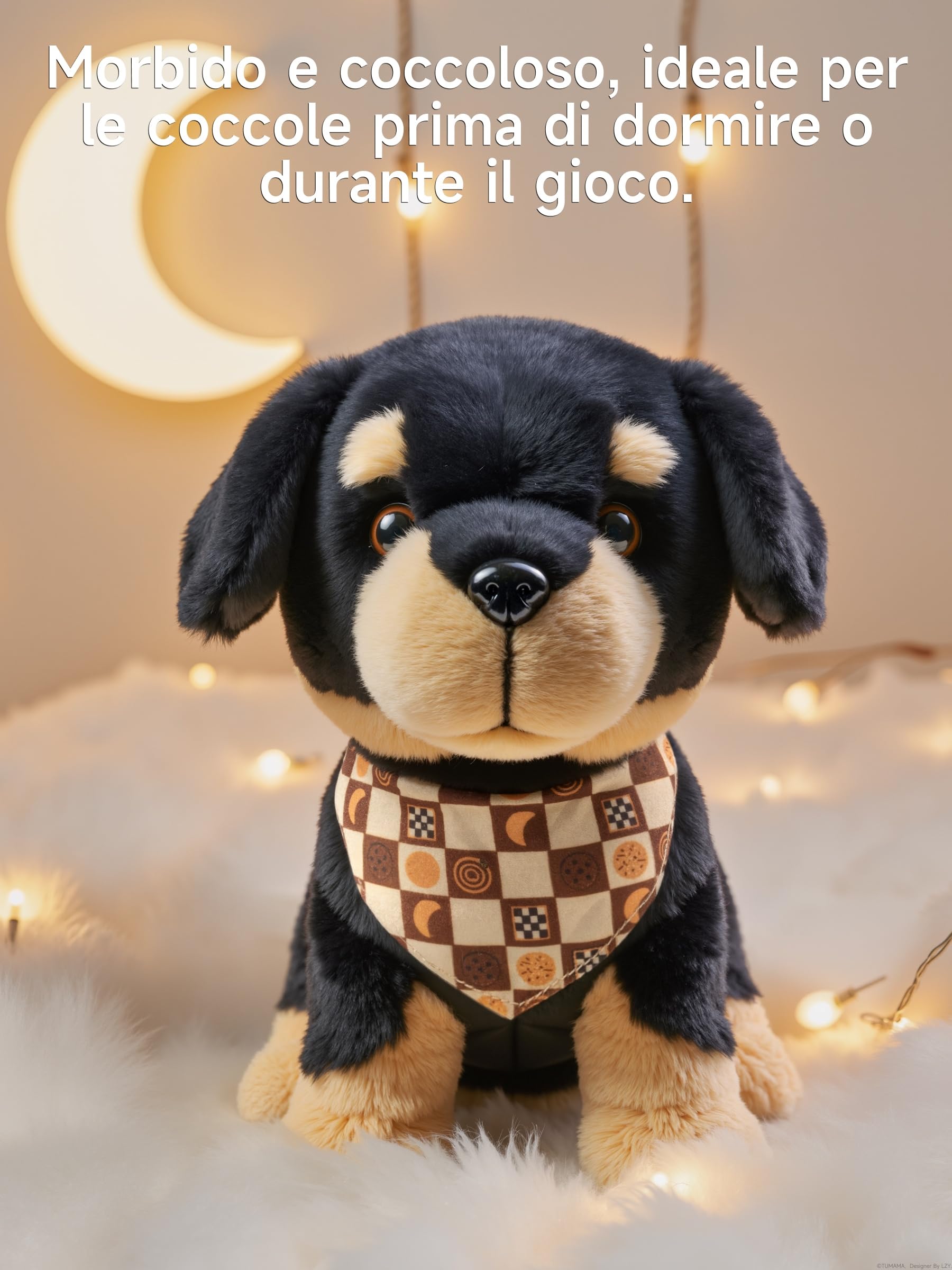 OR OR TU Peluche Cagnolino che Abbaia e Cammina a Comando Vocale | Rottweiler, Canta, Abbaia, Cammina e si Siede, Materiale Delicato Sulla Pelle, per Bambini dai 2 anni in su, Regalo