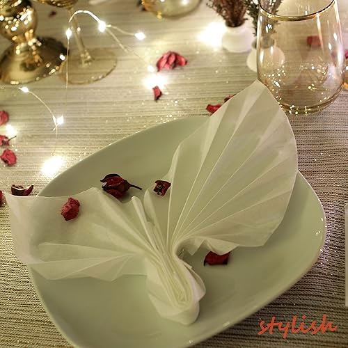 Miniatura 10 de CAPSELLA 200 elegantes servilletas desechables de lino para invitados, suaves, absorbentes y duraderas para baño, cocina, fiestas, bodas, cenas o