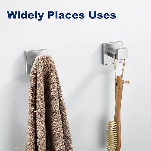 Miniatura 26 de Ganchos para toallas para baños, gancho negro mate para toallas de cocina y baño, gancho de acero inoxidable SUS304, ganchos resistentes para colgar