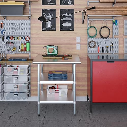 Vista 241 de Mesa de trabajo de acero inoxidable AmGood