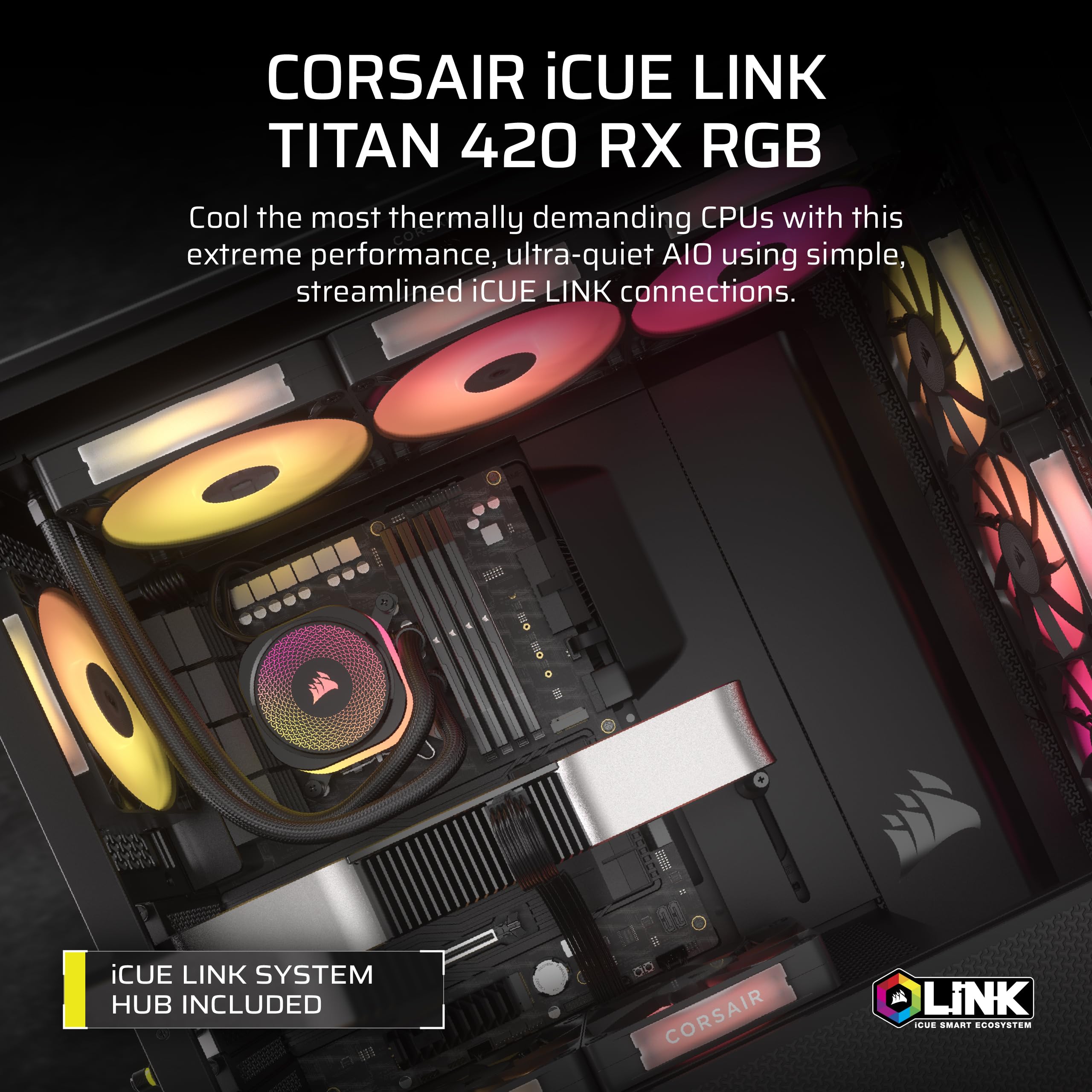 Amazon.com: Corsair Titan 420 RX RGB Liquid CPU Cooler, 420mm AIO