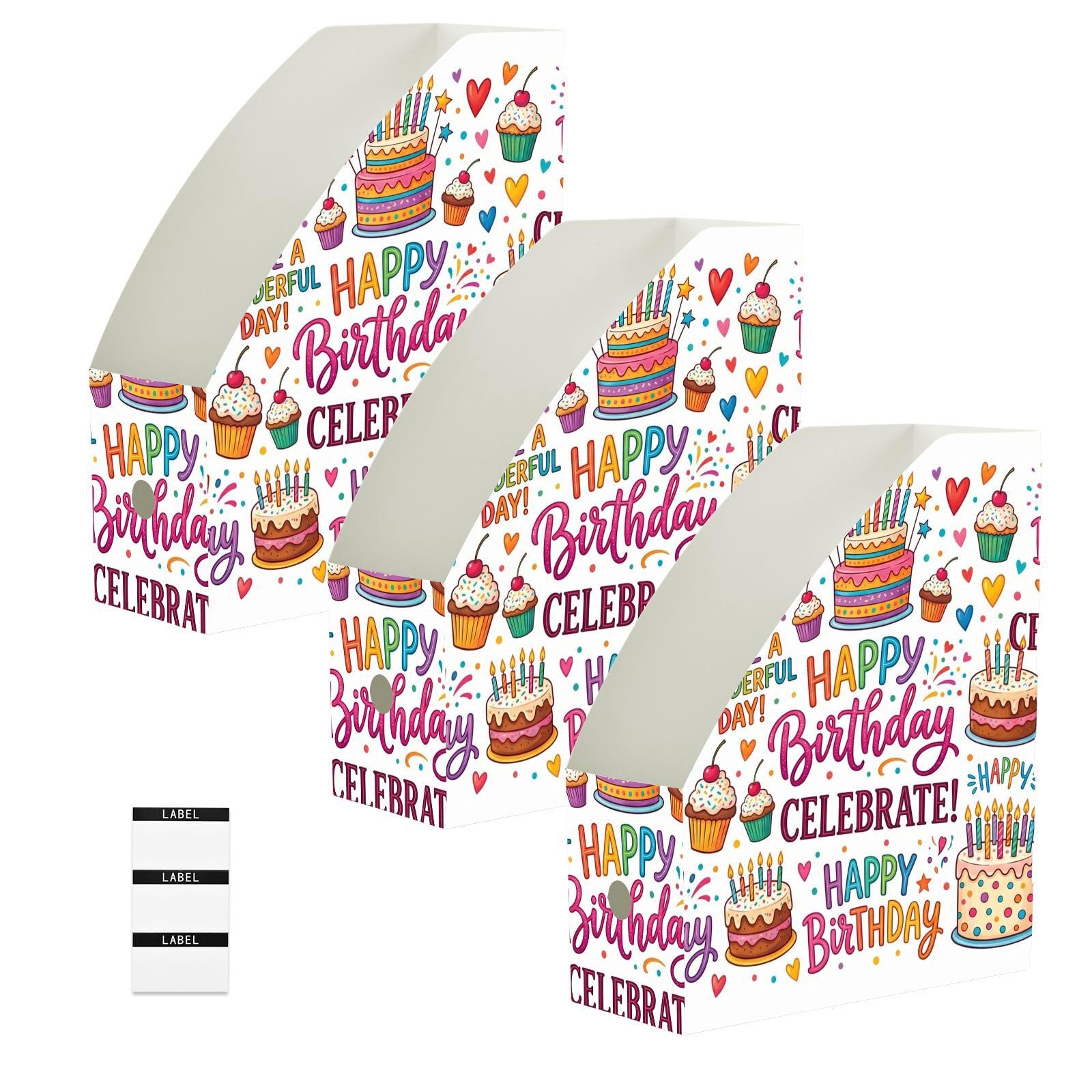 Porte-revues coloré pour anniversaire avec rangement vertical