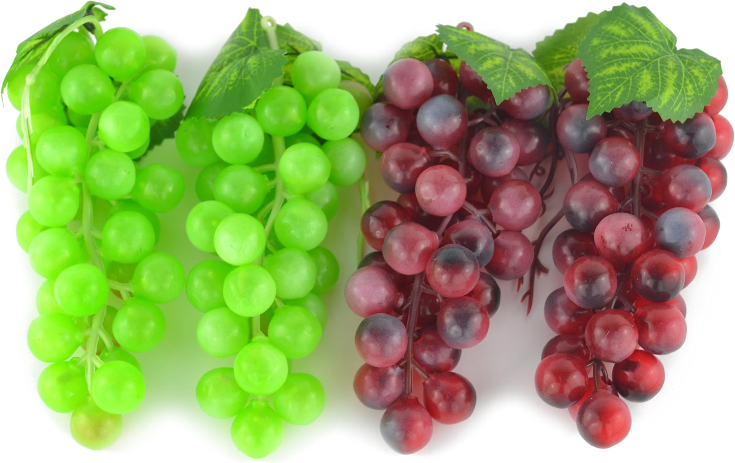 JEDFORE4 Bunches of Artificial Green & Purple Grape Cluster Simulation Fake Fruit Home House Kitchen Party Decoration Lifelike - 2 Colors