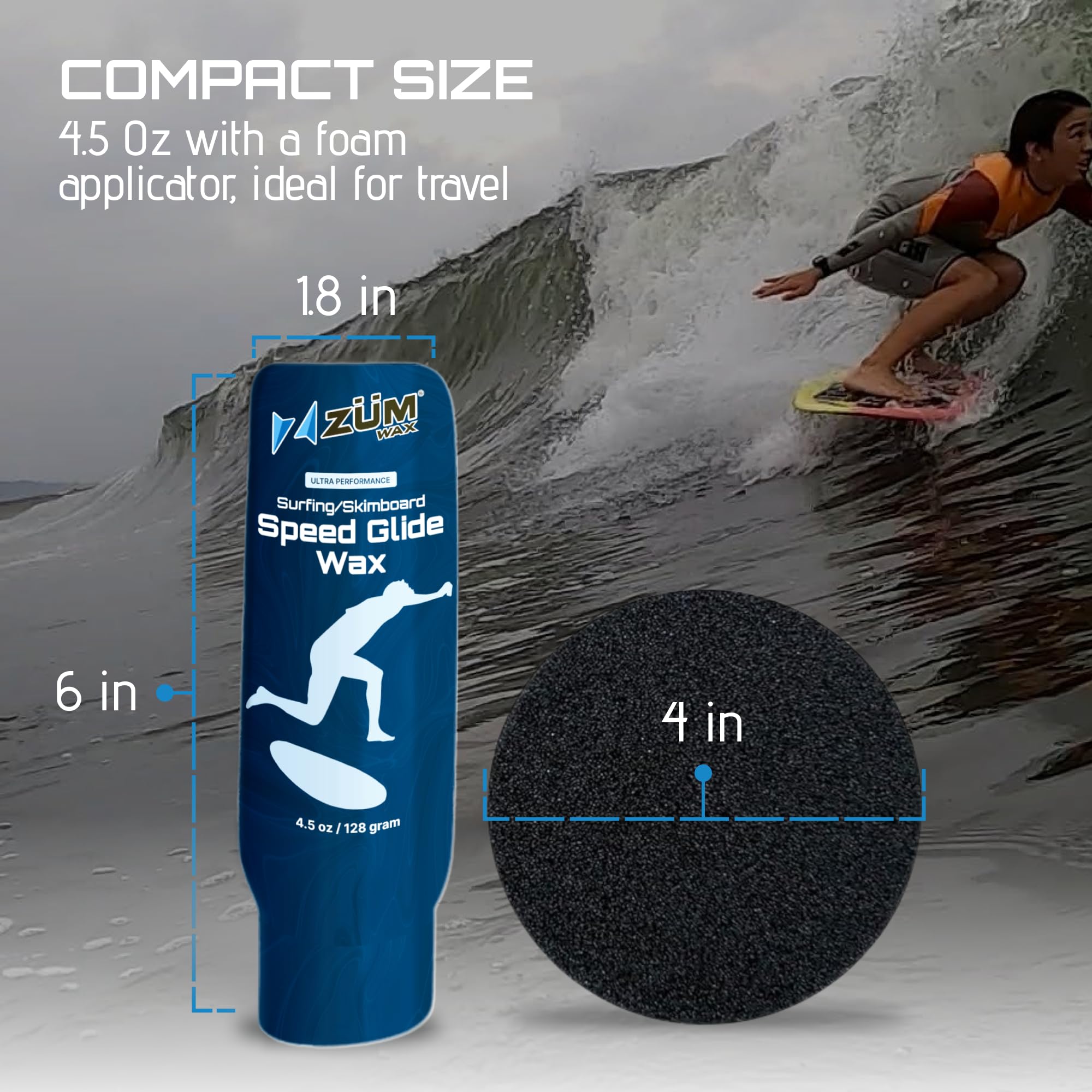 Zumwax Surfer sur Internet et de Skimboard Ultra Performance Speed Wax – Nano Technology High Paraffine pour Frotter sur Paste – Toutes Les températures. la Plus Rapide.