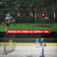 Vista 6 de 6x6ft Baseball & Softball Net for Hitting,Pitching and Batting, Throwing,Baseball net with Sturdy Bow Frame,Battting Tee,Strike Zone, Middle