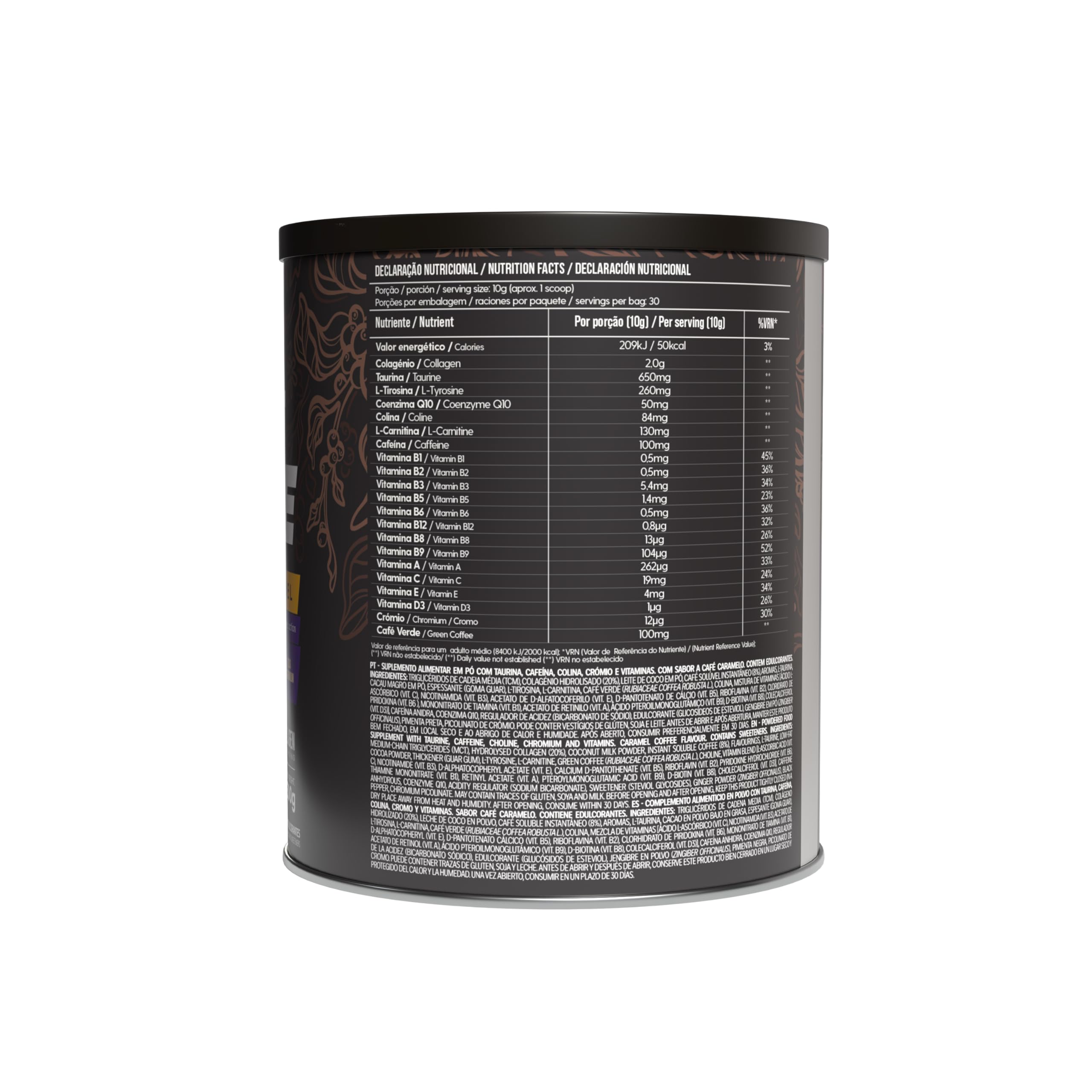 Zelthy Nutrition Bullet Coffee – Caffè funzionale con MCT, collagene e taurina – 300 g polvere senza zuccheri (Caramello salato)