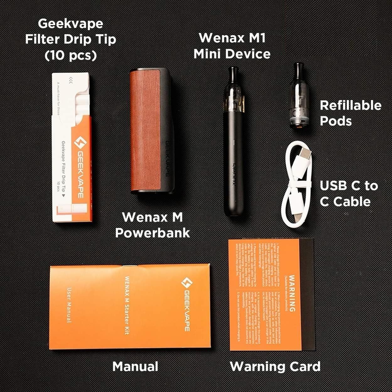 GEEKVAPE WENAX M Pod Kit 2500 mAh + Wenax M1 Mini - Dettaglio