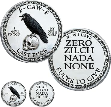 2PCS Novelty Interesting Crow Coins Challenge Coins Funny Heads and Tails Coin Challenge Coin Lucky Coin Double Side Challenge Coins Lucky Token Animal Coin Bird Coin.