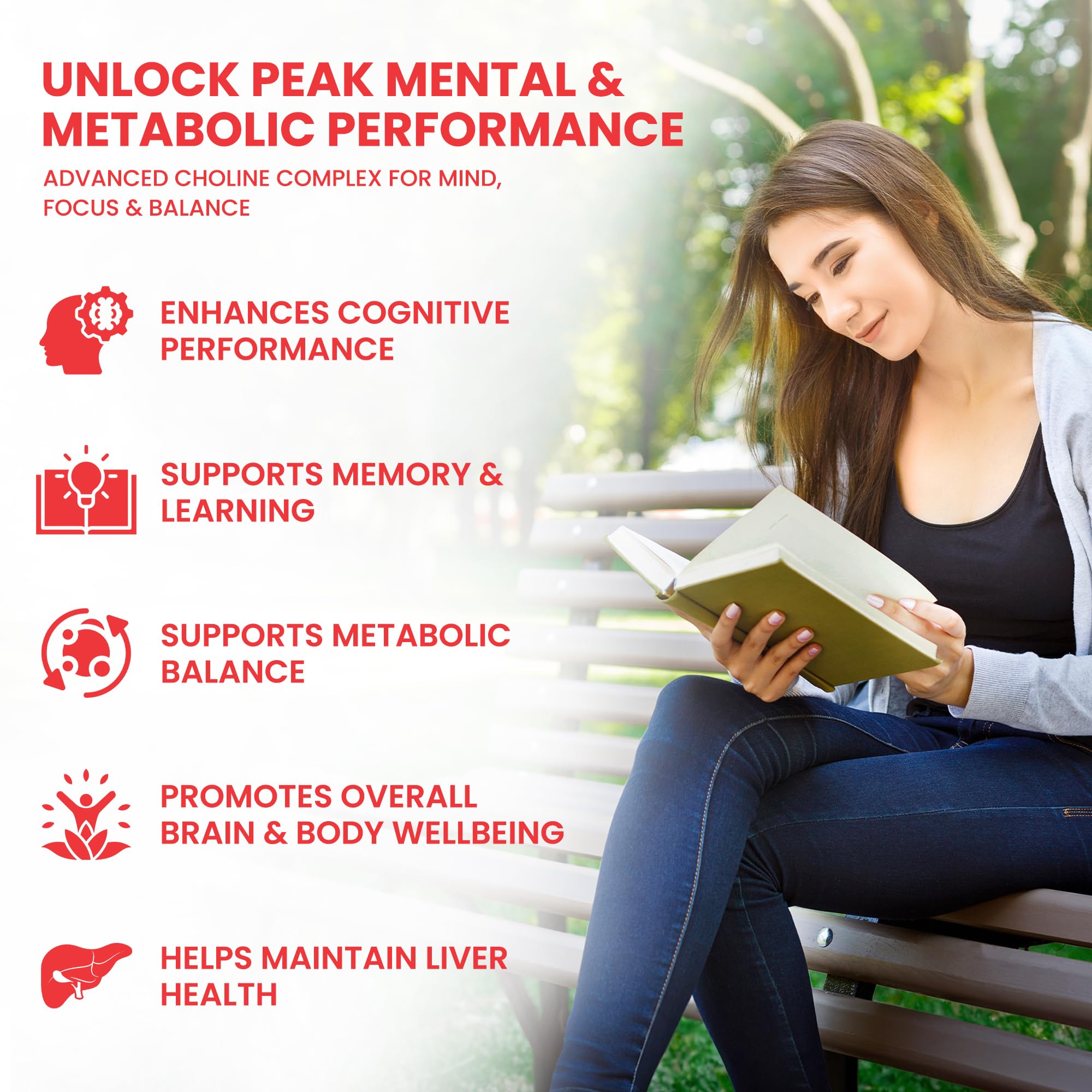 Complexe Choline | Bitartrate de choline, Citicoline (CDP-choline) & Phosphatidylsérine | 120 gélules végétales | GMP & Testé en Laboratoire Indépendant