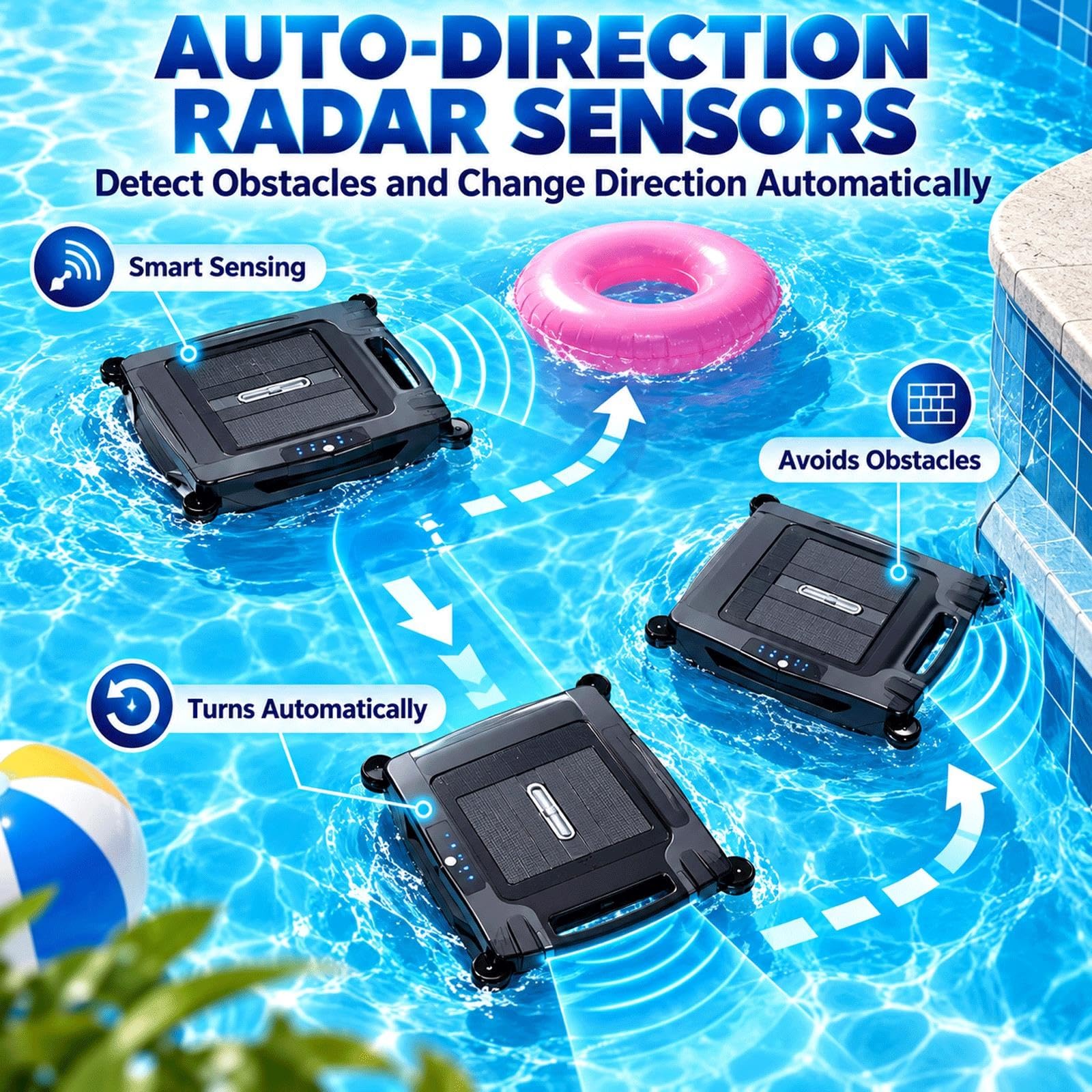 Nettoyeur De Piscine Sans Fil, Écumeur De Piscine Alimenté Par Batterie