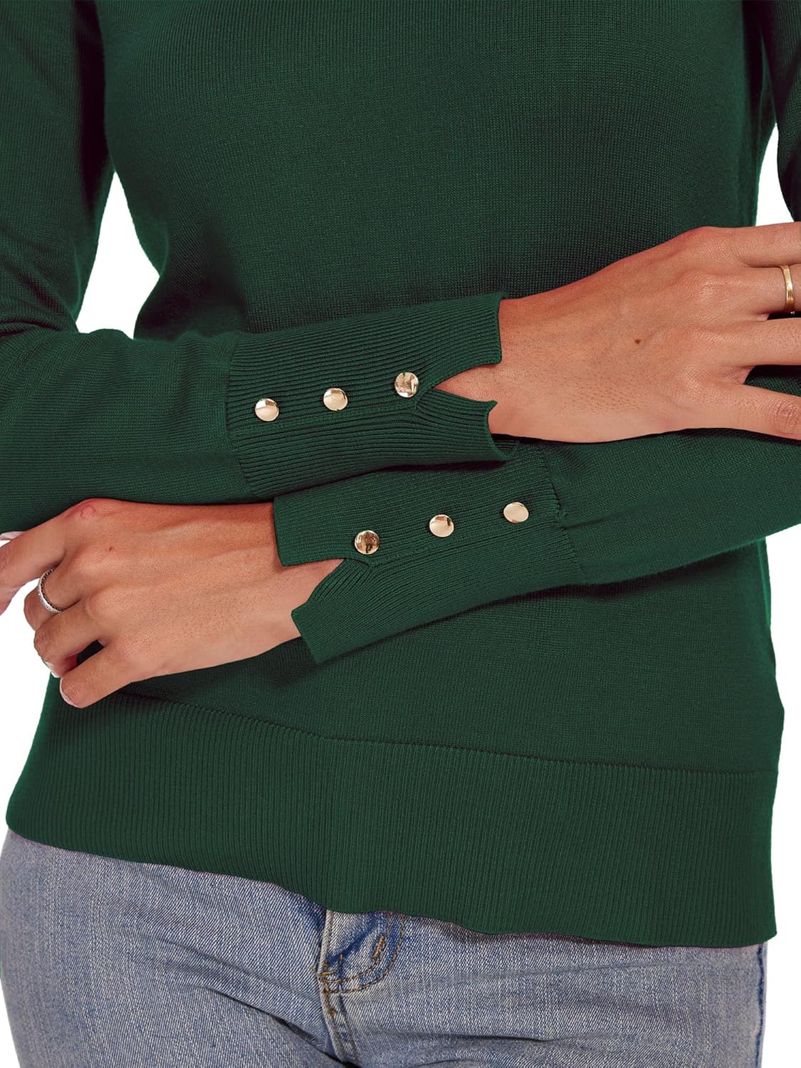 Spicy Sandia Women's V Neck Sweaters Long Sleeve Lightweight Pullover Knit Shirt Essential Top Dressy Casual - Image 3