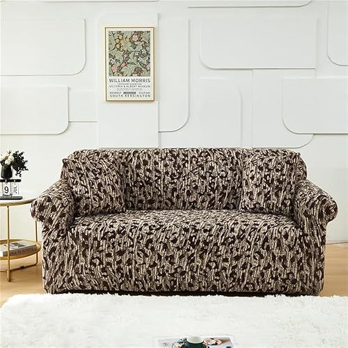 Miniatura 7 de AURLOE Funda de sofá estampada, Juego de funda elástica para sillón, funda de sofá biplaza con patrones para sillón con cojines de 2 plazas, sofá
