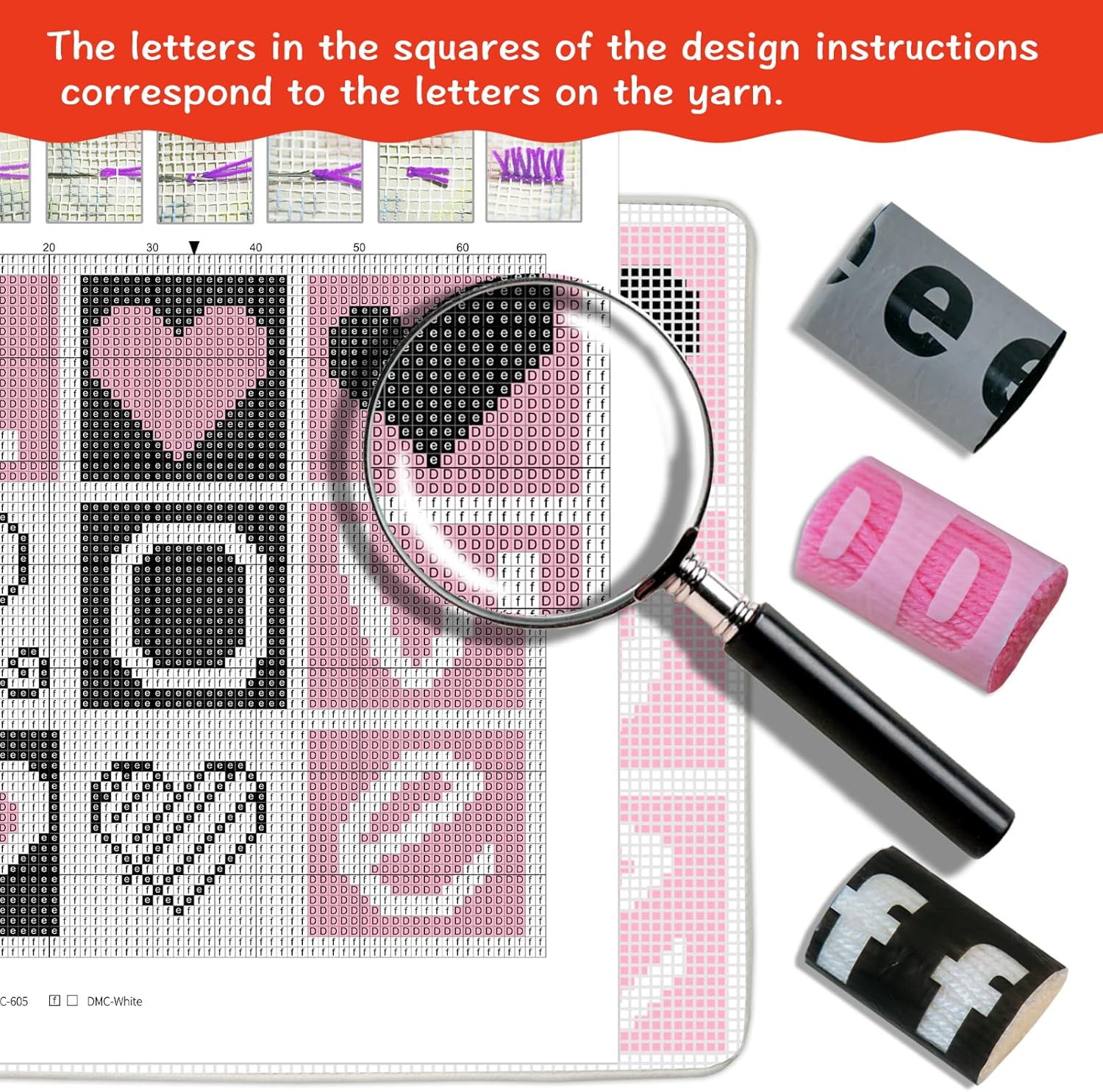 ZFFLYH Latch Hook Kits for Adults DIY Throw Pillow Cover, DIY Crochet Yarn Kits Needlework Crafts Arts with Printed Canvas Home Decor Festival Gift 17X17inch,Love