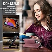Vista 57 de SINIANL Funda de cuero para iPhone 15 Pro Max, cartera para iPhone 15 Pro Max, funda tipo cartera plegable con función atril magnética, ranuras