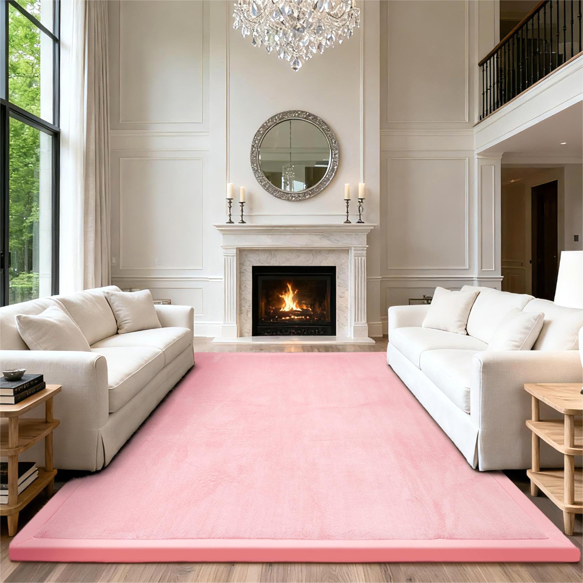 ACOMOPACK Baby Play Mat for Floor,1.3" Thick Memory Foam Area Rug for Living Room,Soft Velvet Crawling with Non-Slip Bottom for Kid,Toddler,79"×118"