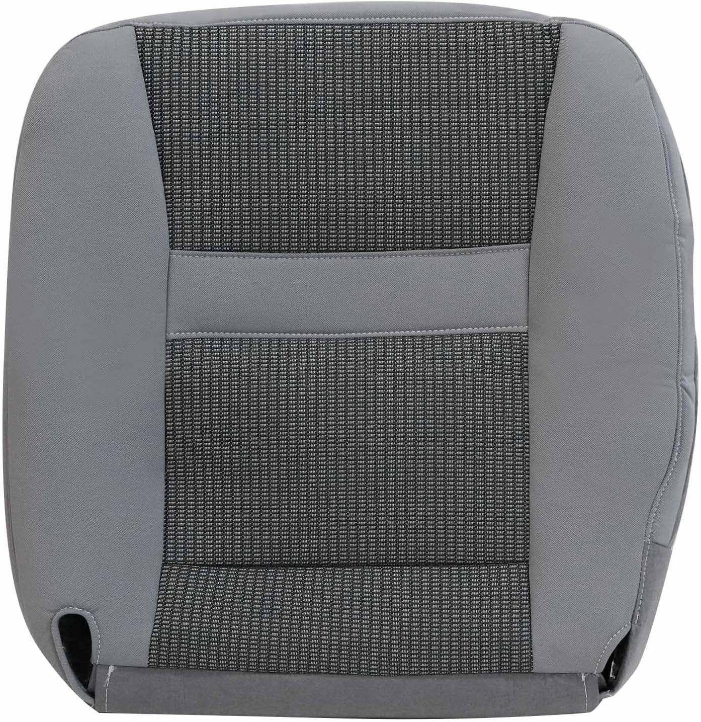 Priprilod Gray Cloth Front Driver & Passenger Side Bottom Replacement Seat Cover Compatible with Dodge Ram 2500 3500 4500 5500 2006 2007 2008 2009 2010