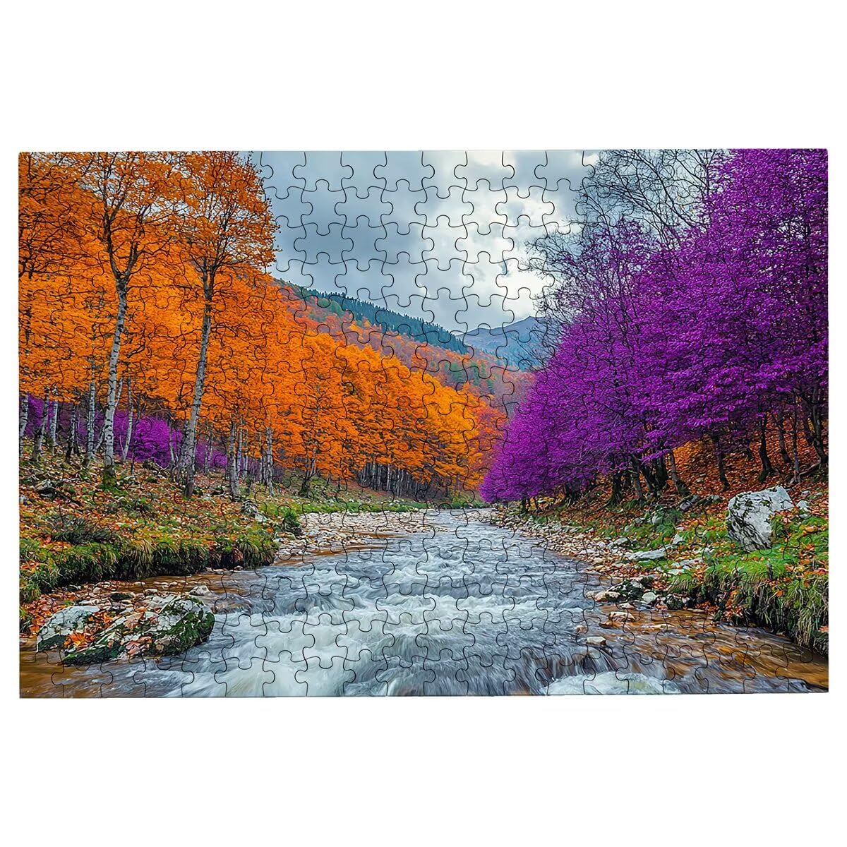 Puzzle 5000 sztuk dla dorosłych krajobrazy, jesienne puzzle 5000 sztuk dla dorosłych, drewniane puzzle z pudełkiem na prezent rozmiar 156 x 105 cm, wyzwanie puzzle dla całej rodziny, prezent -2428