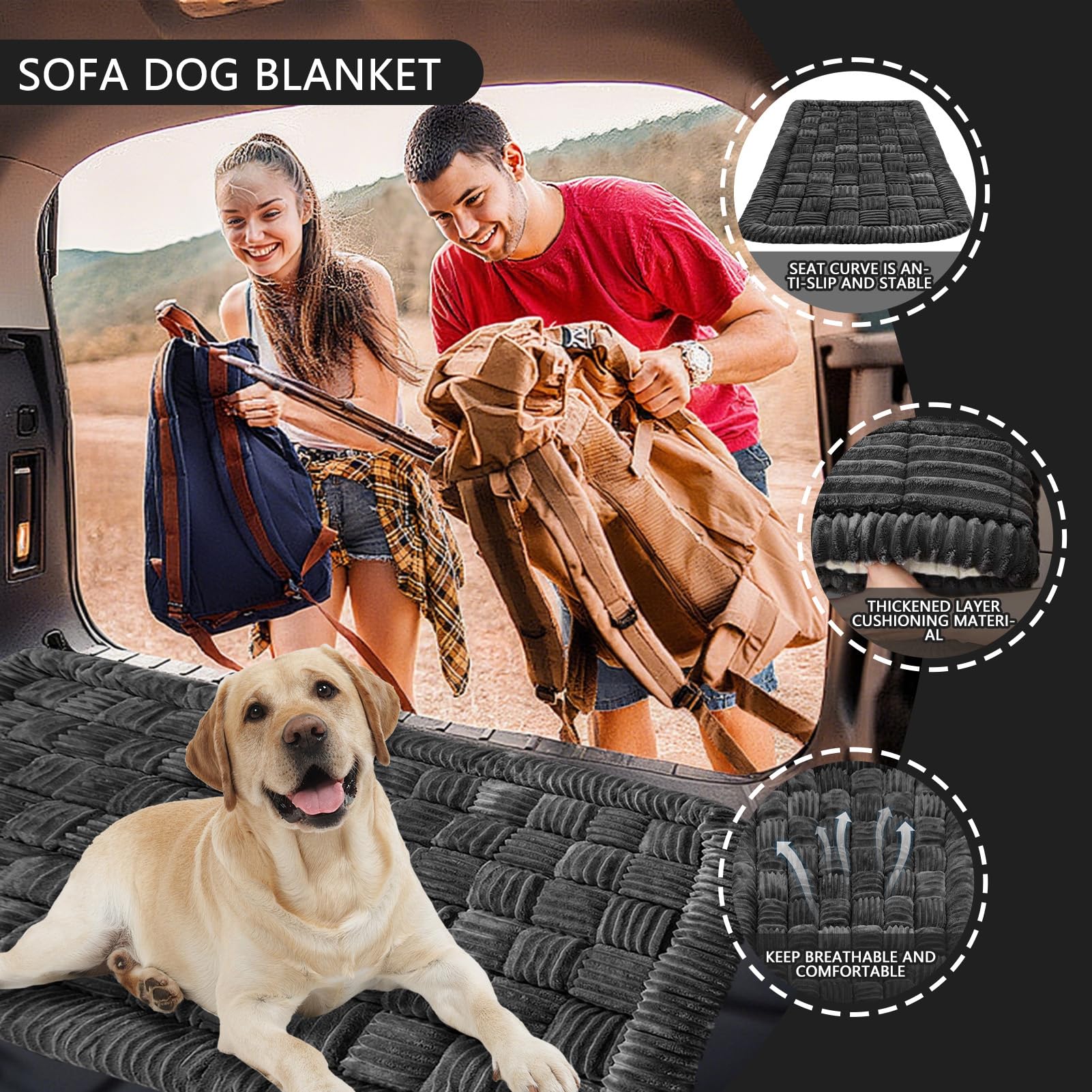 Lucky Sign - Dog Blanket Car Back Seat Dog Bed With Non-Slip - View #2