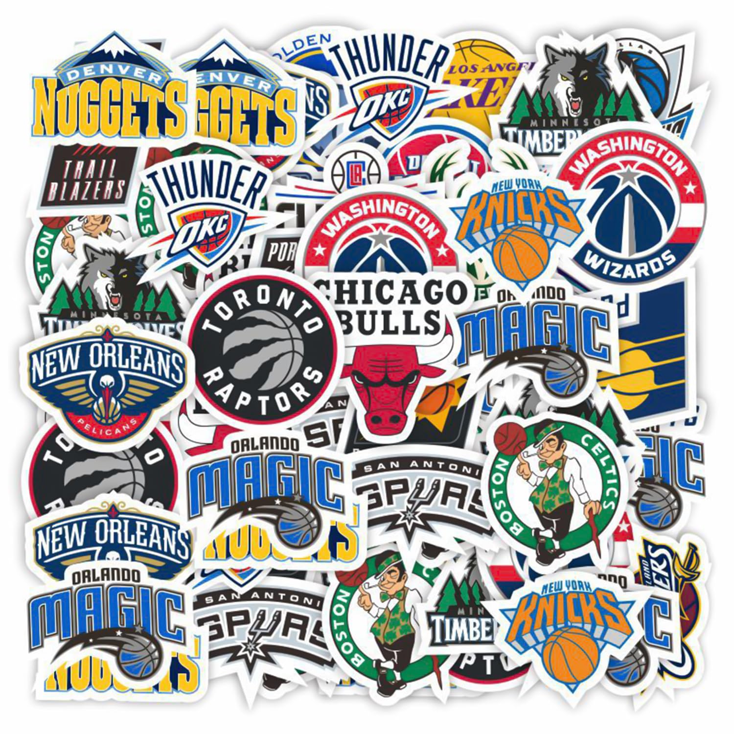 60 Autocollants NBA, Décoration D'Autocollants De Basket-Ball Sportif, Autocollants De Décoration De Tasse À Bagages Bricolage, Cadeaux D'Autocollants De Basket-Ball