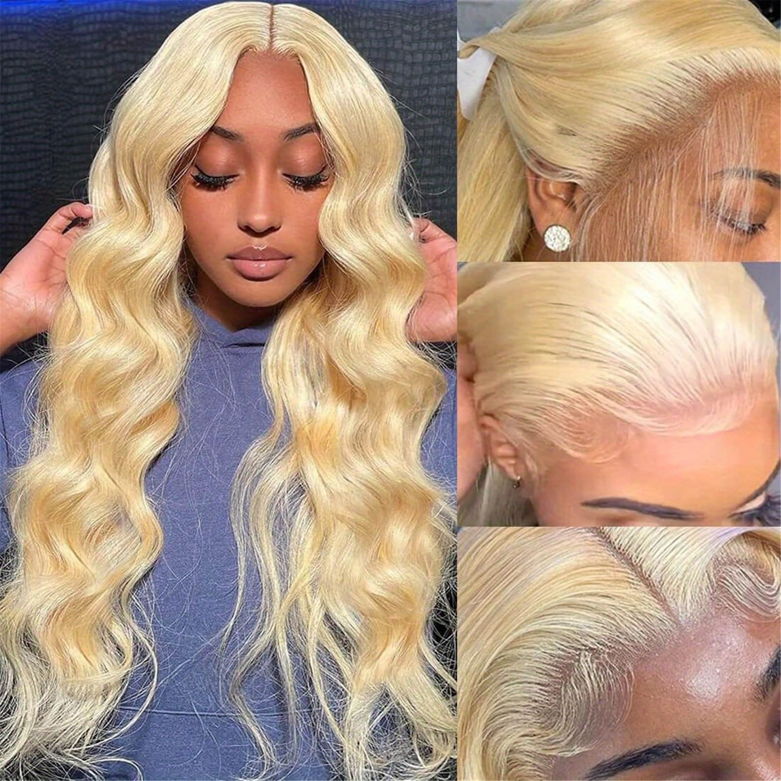 Parrucca Parrucca for capelli umani con parte anteriore in pizzo HD 13x4 bionda 613 da 30 pollici(18inches)