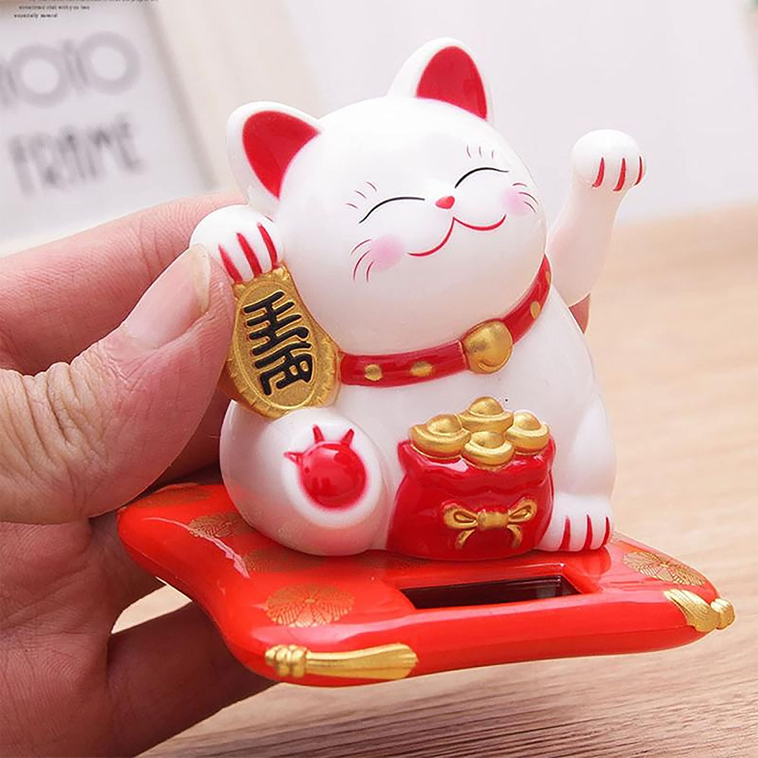 Lucky Cat Solar Maneki Neko - Bring Wealth & Good Fortune -8 Lucky Cat Solar Maneki Neko - Bring Wealth & Good Fortune -8